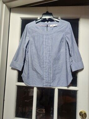 Vineyard Vines Blue/White Stripe 3/4 Sleeve Top; Size 6